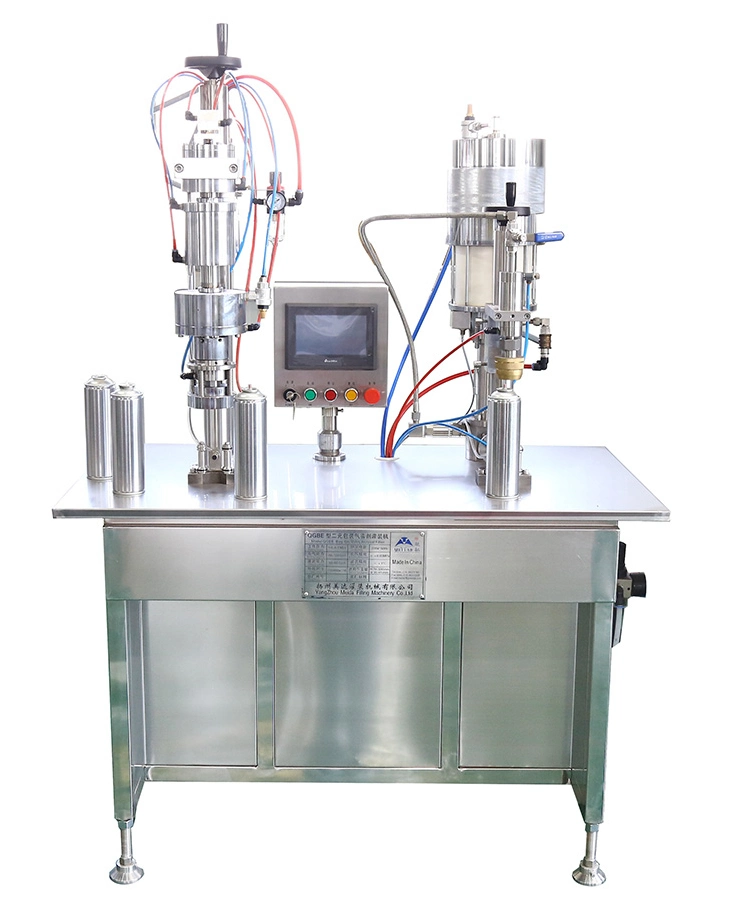 PLC Control Semi Automatic Bag on Valve Bov Aerosol Spray Can Filling Machine