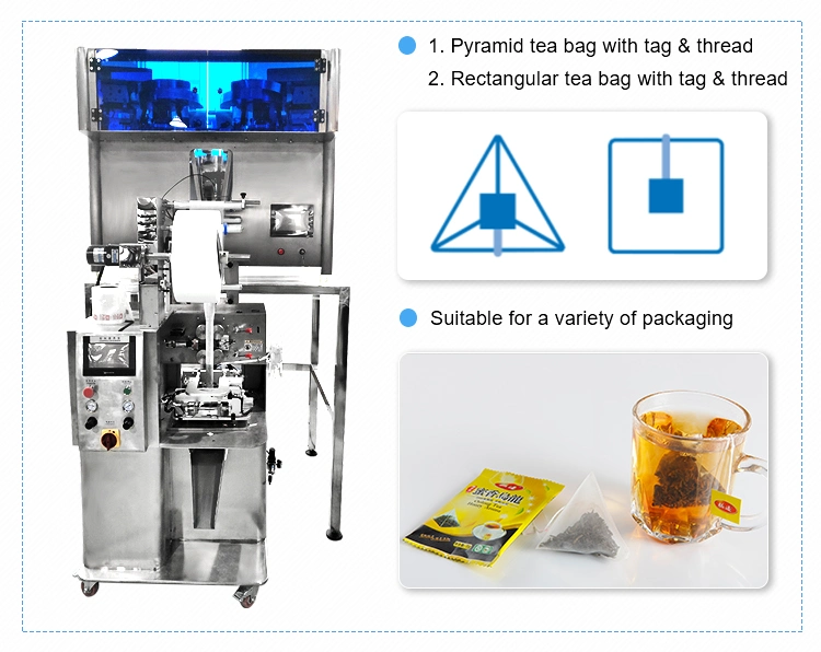 Kst Price Automatic Vertical Triangle Tea Sachet Packaging Small Tea Pouch Filling Nylon Pyramid Food Coffee Powder Tea Bag Sealing Packing Machine with Envelop